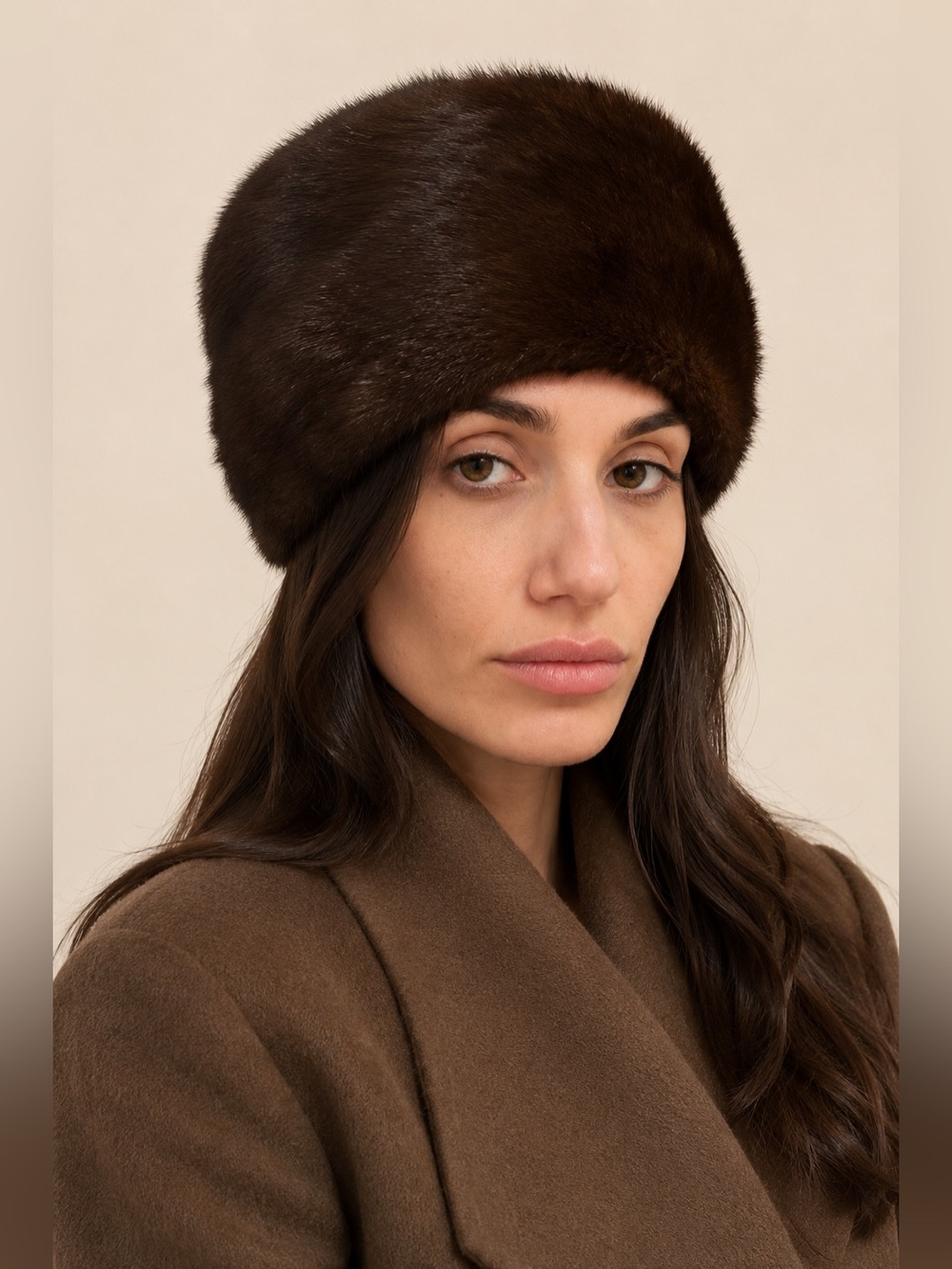 Vintage 1960s Irene Hat Salon Genuine Brown Mink Fur Toque Hat